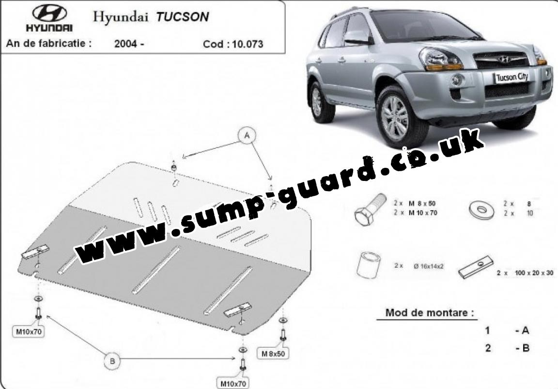 Steel sump guard for Hyundai Tucson