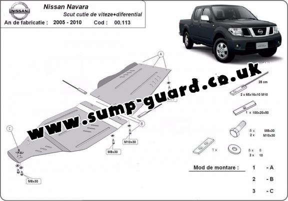 Steel gearbox  guard for Nissan Navara