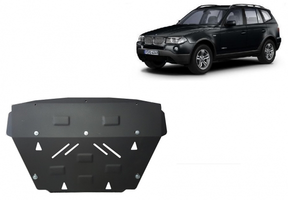 Steel radiator guard for BMW X3 E83
