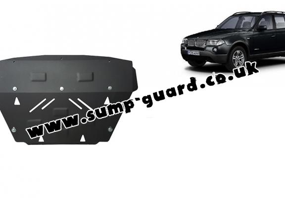 Steel radiator guard for BMW X3