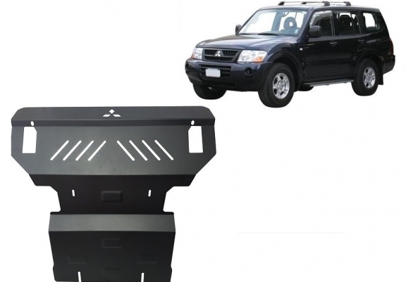 Steel sump guard for the protection of the engine and the radiator for Mitsubishi Shogun 3 (V60, V70)
