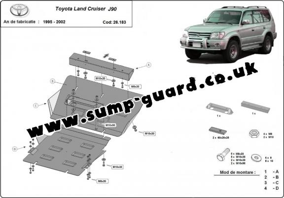 Steel sump guard for Toyota Land Cruiser J90