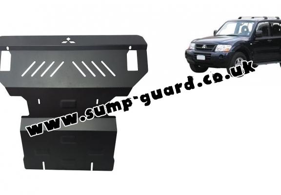 Steel sump guard for the protection of the engine and the radiator for Mitsubishi Shogun 3 (V60, V70)