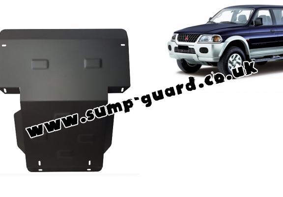 Steel sump guard for the protection of the engine and the radiator for Mitsubishi Shogun Sport 1