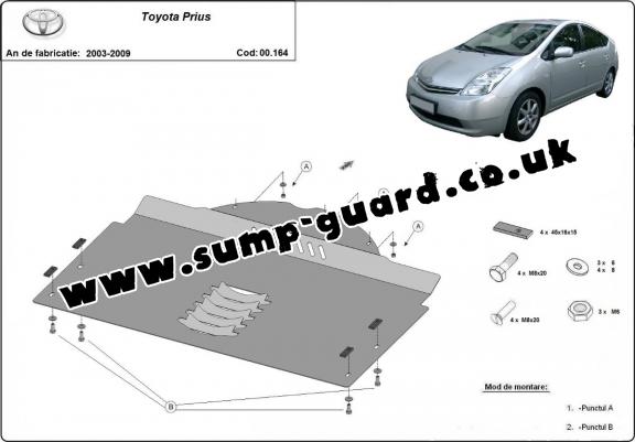 Steel catalytic converter guard/cat lock for Toyota Prius