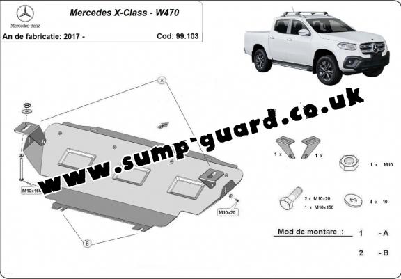 Steel radiator guard for Mercedes X-Class