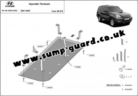 Steel fuel tank guard  for Hyundai Terracan