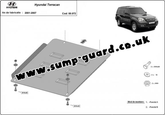 Steel gearbox guard for Hyundai Terracan