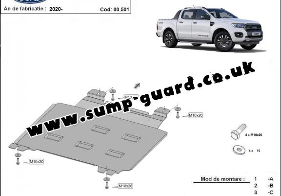 Steel gearbox guard for Ford Ranger