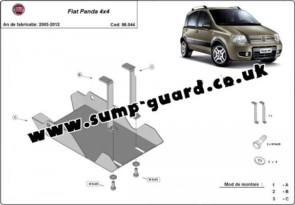 Steel differential guard for Fiat Panda 4x4