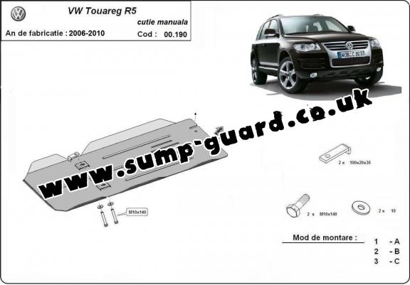 Steel manual gearbox guard for VW Touareg 7L