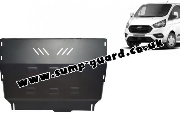 Steel sump guard for the protection of the engine and the gearbox for Ford Transit Custom - FWD