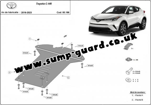 Steel catalytic converter guard/cat lock for Toyota C-HR