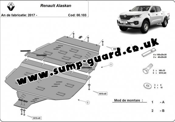 Steel gearbox guard for Renault Alaskan