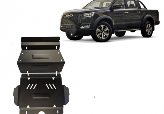 Steel sump guard for Evo Cross 4