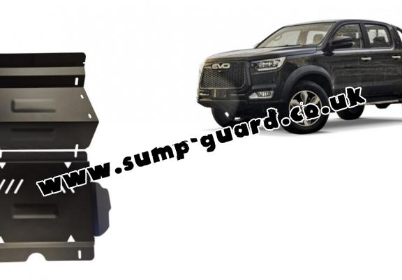 Steel sump guard for Evo Cross 4