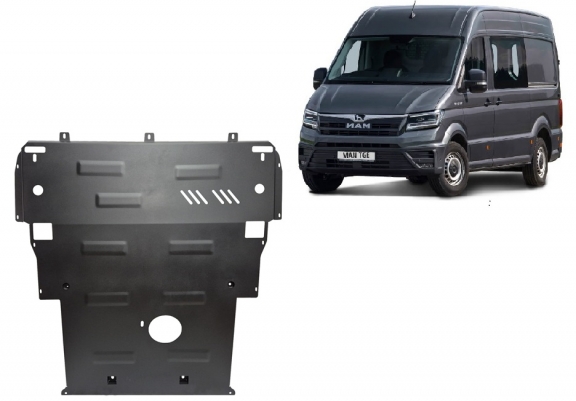 Steel sump guard for Man TGE