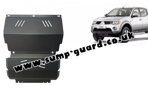 Steel sump guard for the protection of the engine and the radiator for Mitsubishi L 200