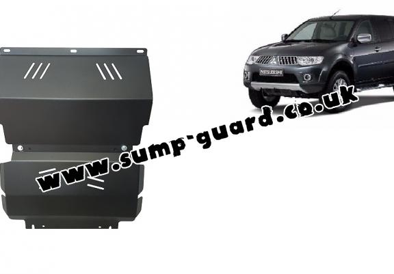 Steel sump guard for the protection of the engine and the radiator for Mitsubishi Shogun Sport 2
