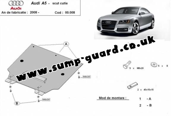 Steel gearbox guard for Audi A5