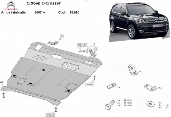 Steel sump guard for Citroen C - Crosser