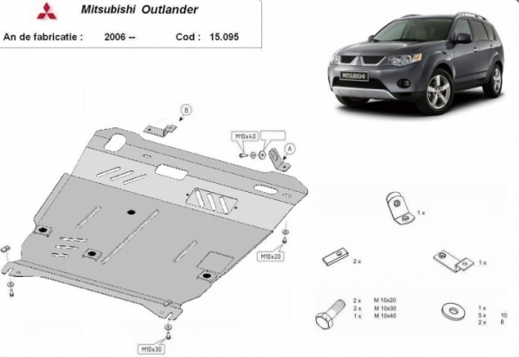 Steel sump guard for Mitsubishi Outlander