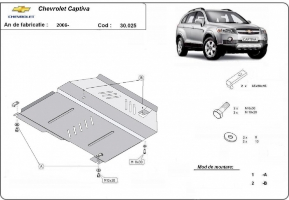 Steel sump guard for Chevrolet Captiva
