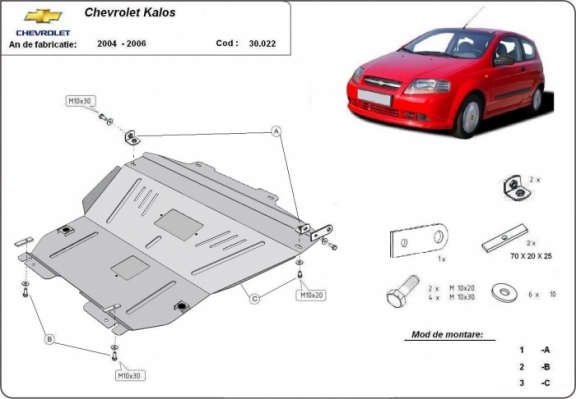 Steel sump guard for Chevrolet Kalos