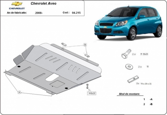 Steel sump guard for Chevrolet Aveo