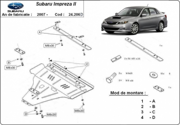 Steel sump guard for Subaru Impreza diesel