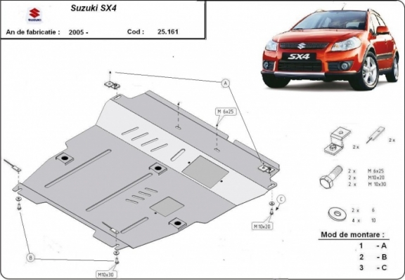 Steel sump guard for Suzuki SX 4