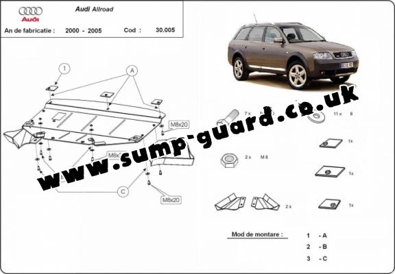 Steel sump guard for Audi Allroad A6