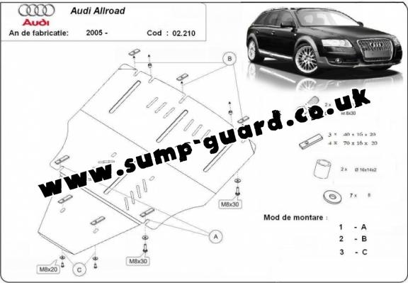 Steel sump guard for Audi A6 Allroad 2 - sans latéraux