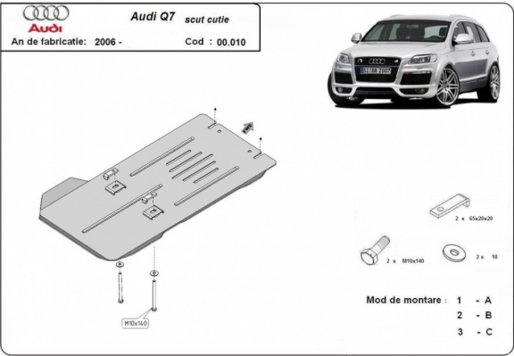 Steel gearbox guard for Audi Q7