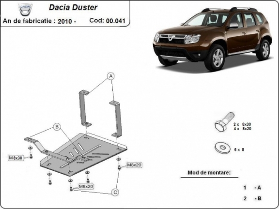 Steel differential guard for Dacia Duster