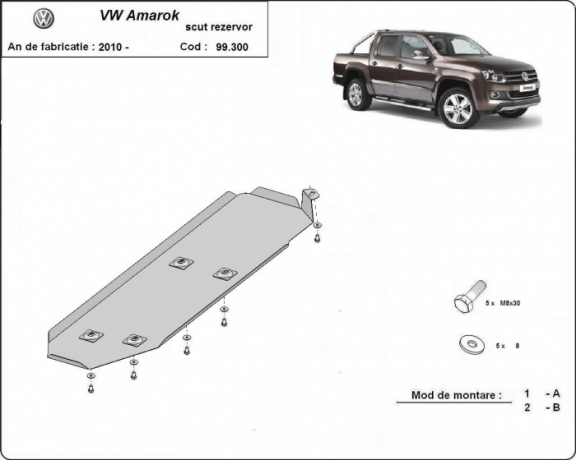 Steel fuel tank guard  for Volkswagen Amarok