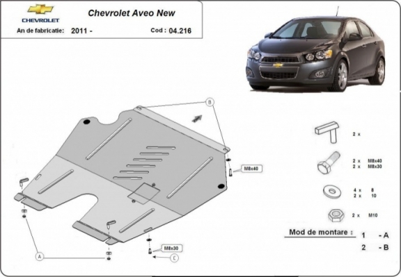 Steel sump guard for Chevrolet Aveo