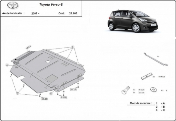 Steel sump guard for Toyota Verso