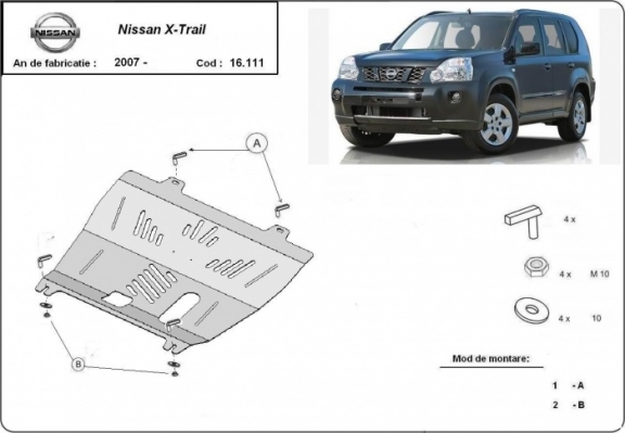 Steel sump guard for Nissan X-Trail T31