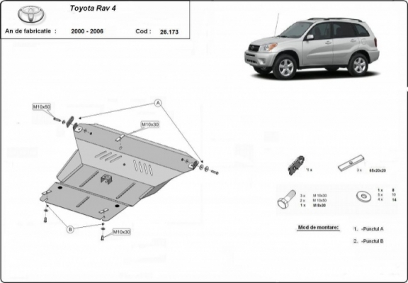 Steel sump guard for Toyota Rav4