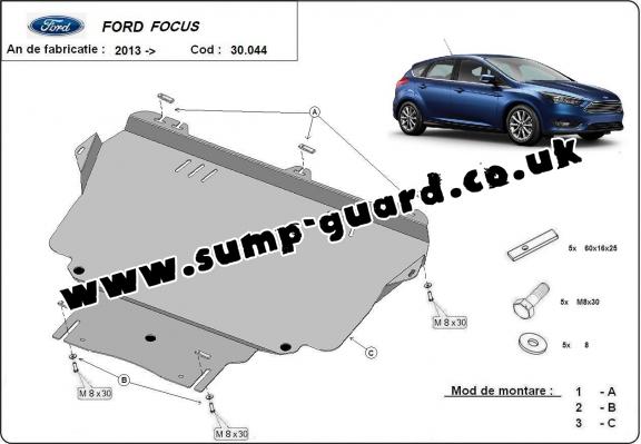 Steel sump guard for Ford Focus 3