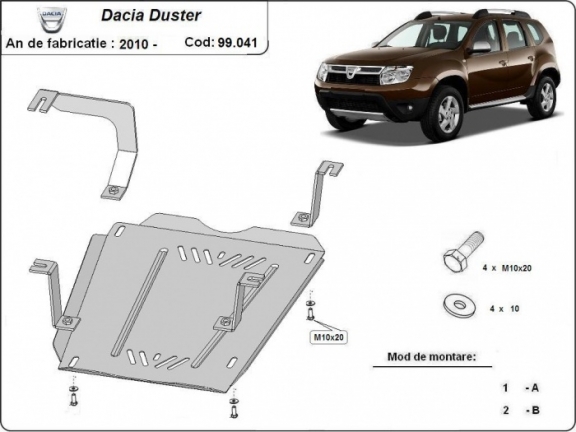 Steel fuel tank guard  for Dacia Duster