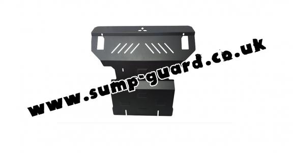 Steel sump guard for the protection of the engine and the radiator for Mitsubishi Shogun 3 (V60, V70)