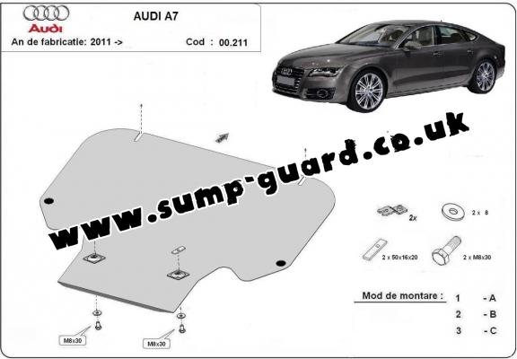 Steel gearbox guard for Audi A7