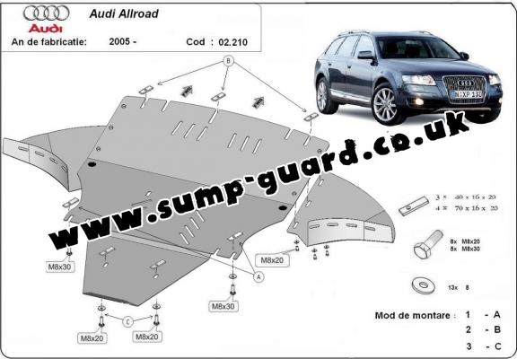 Steel sump guard for Audi A6 Allroad 2 - avec latéraux