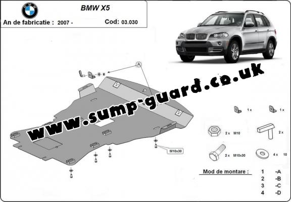 Steel sump guard for BMW X5