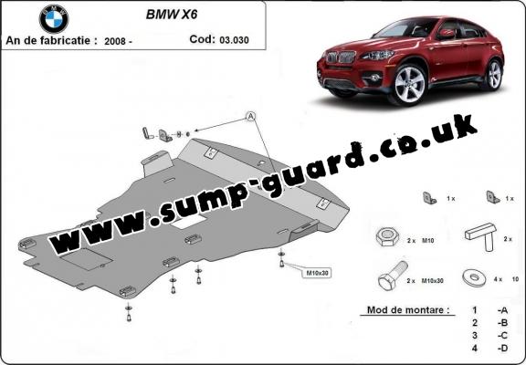 Steel sump guard for BMW X6