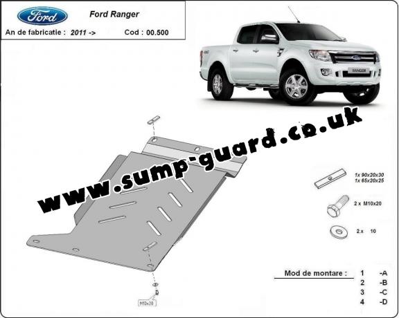 Steel gearbox guard for Ford Ranger