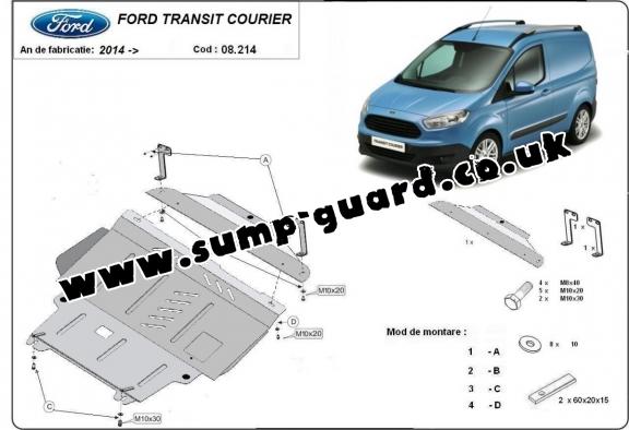 Steel sump guard for Ford Transit Courier