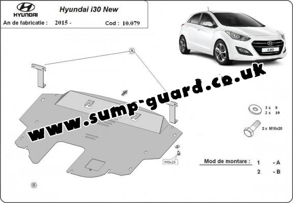 Steel sump guard for Hyundai I30